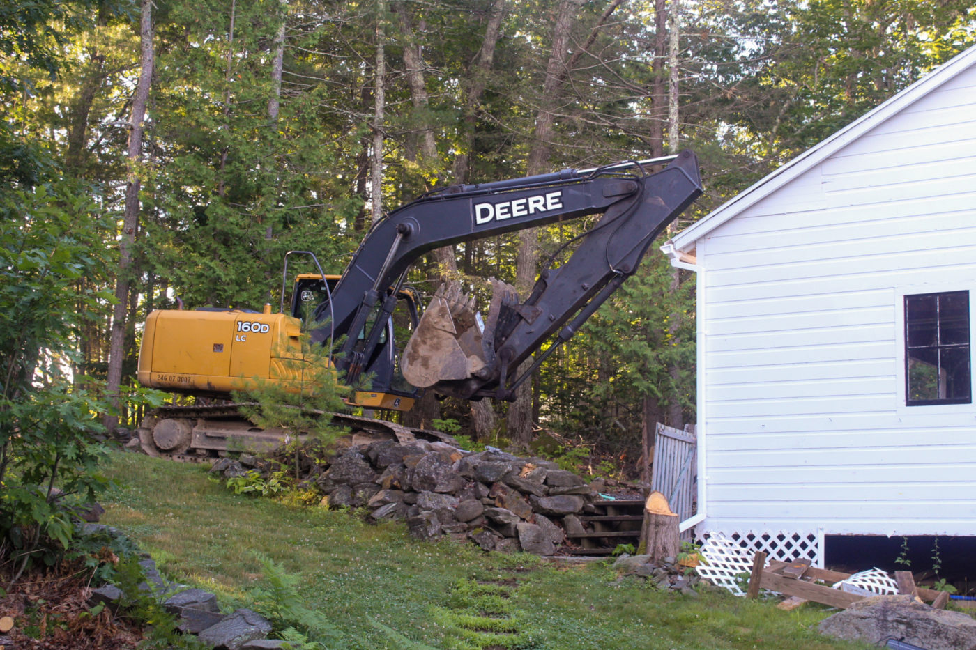 demolishing prefab 2 story garage