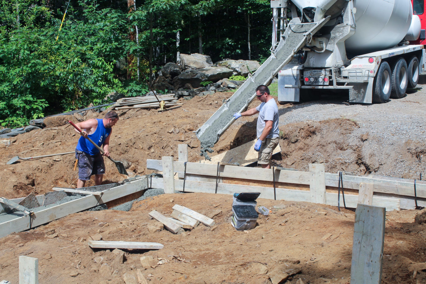 installing prefab 2 story garage foundation