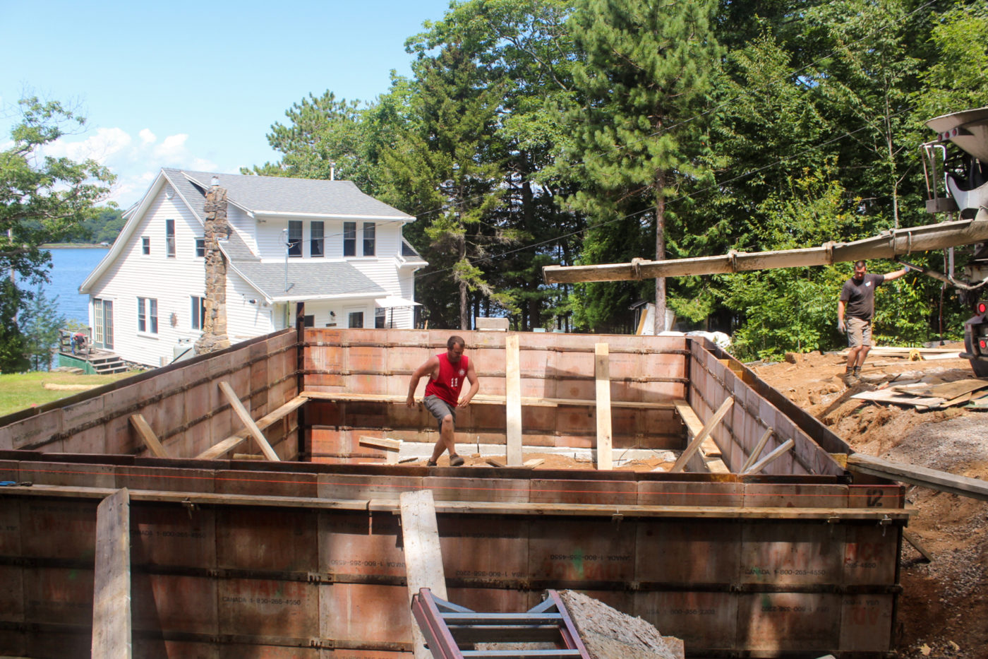 large foundation for prefab 2 story garage