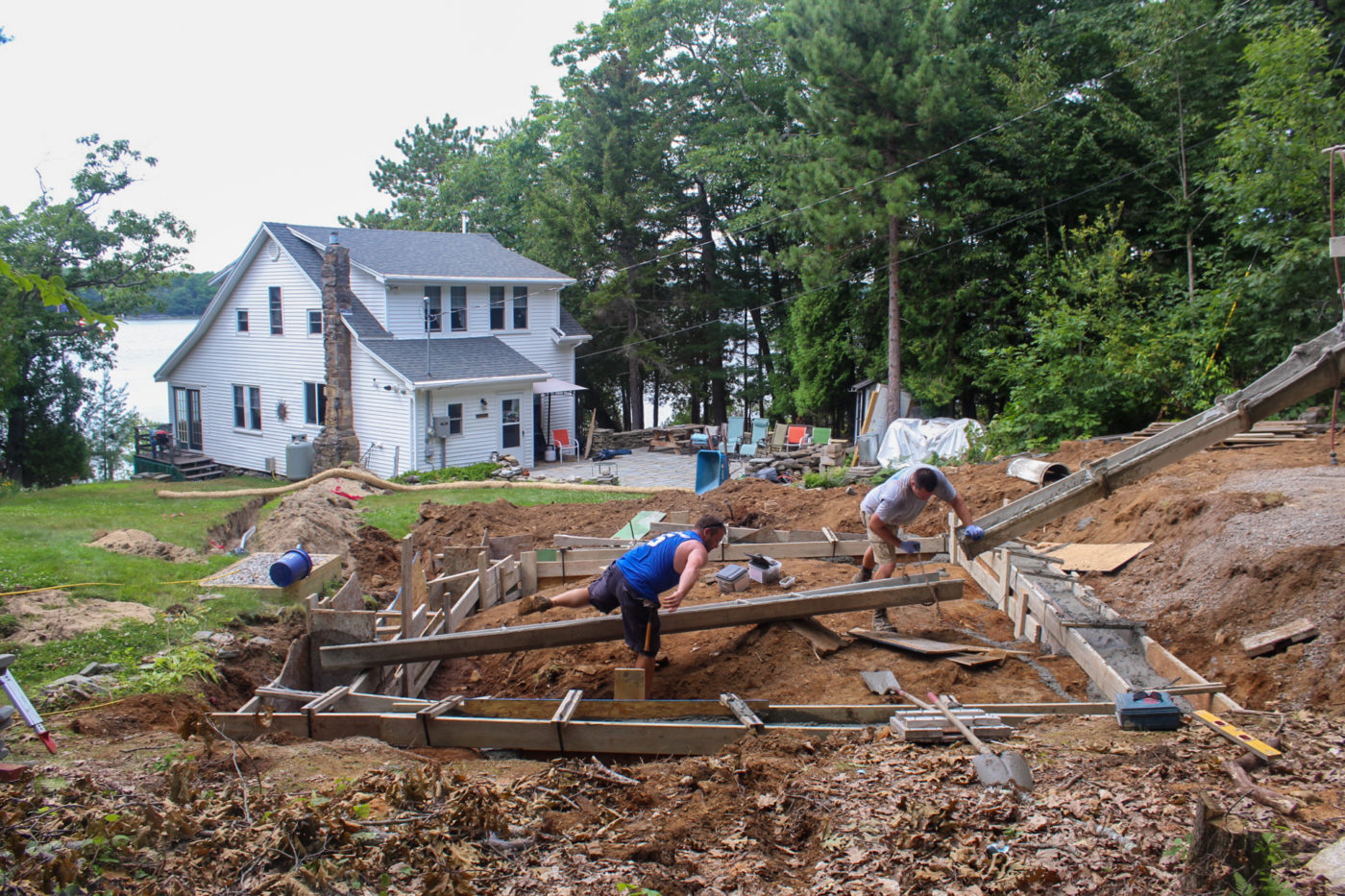 prefab 2 story garage foundation in me