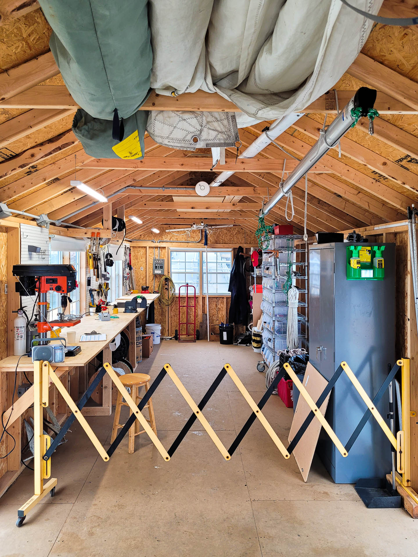 A workshop in a harbor-side shed in Boston, MA.