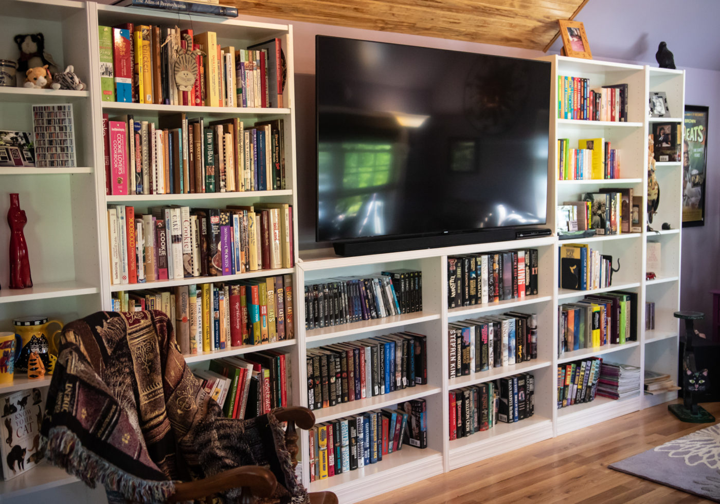 bookcase in she shed